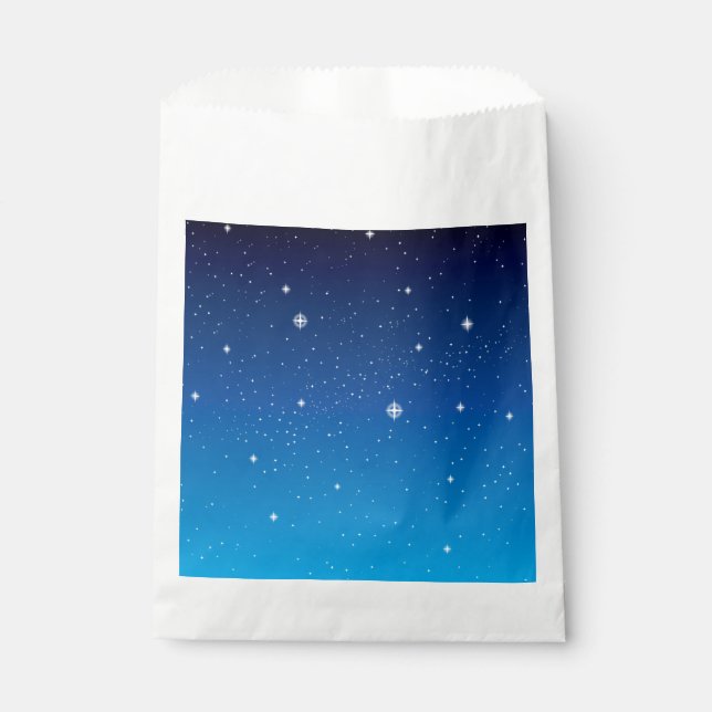 Sachets En Papier Ciel nocturne étoilé bleu profond (Devant)