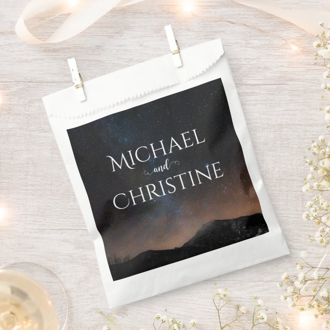 Sachets En Papier Ciel nocturne mariage sous les étoiles (Coupé)