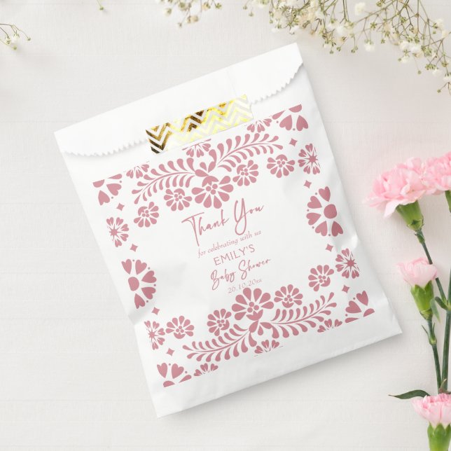 Sachets En Papier Cielito lindo baby shower mexicain rose pâle (Scellé)