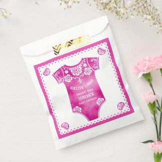 Sachets En Papier Cielito Lindo Merci rose chaud bébé douche