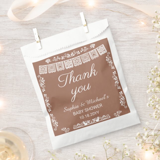 Sachets En Papier Cielito Lindo Terracotta Papel Picado Baby Shower (Coupé)