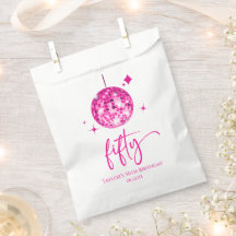 Cinquante Boule à Facettes Rose 50ème Anniversaire