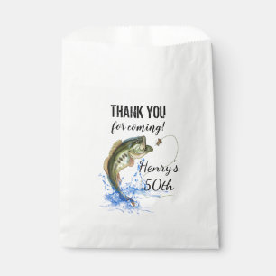 Sachets En Papier cinquantième Merci d'anniversaire de pêche
