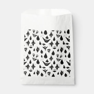 Sachets En Papier Cirque Clown Visages Noir Blanc Halloween Amusemen