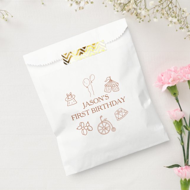 Sachets En Papier Cirque d'anniversaire pour le premier anniversaire (Scellé)