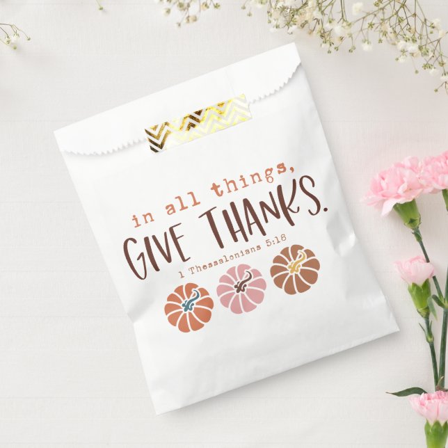 Sachets En Papier Citation chrétienne de Thanksgiving (Scellé)