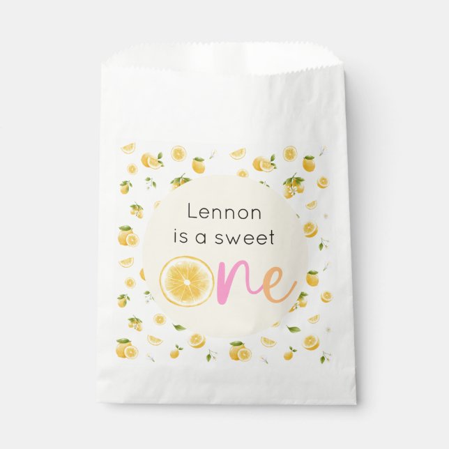 Sachets En Papier Citron sucré un anniversaire (Devant)