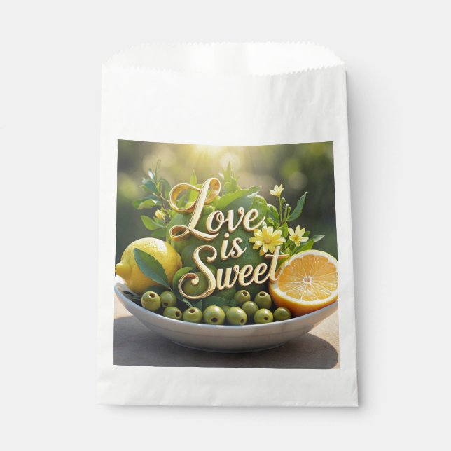 Sachets En Papier Citrons ensoleillés d'été, olives, tranches d'agru (Devant)
