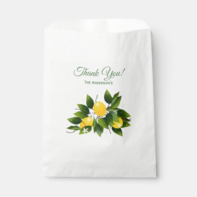 Sachets En Papier Citrons Fruit Citrique | Merci (Devant)