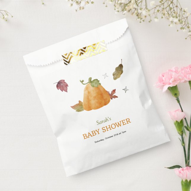 Sachets En Papier Citrouille aquarelle mignonne bébé automne Serviet (Scellé)