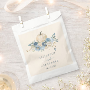 Sachets En Papier Citrouille bleu de la marine chute en amour Mariag
