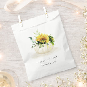 Sachets En Papier Citrouille de tournesol rustique Floral Mariage d'