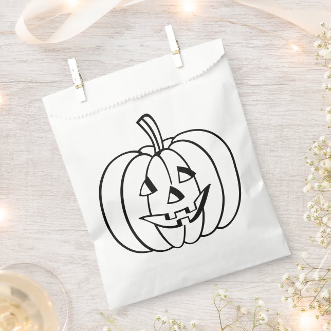 Sachets En Papier Citrouille d'Halloween Jack-O-Lantern (Coupé)