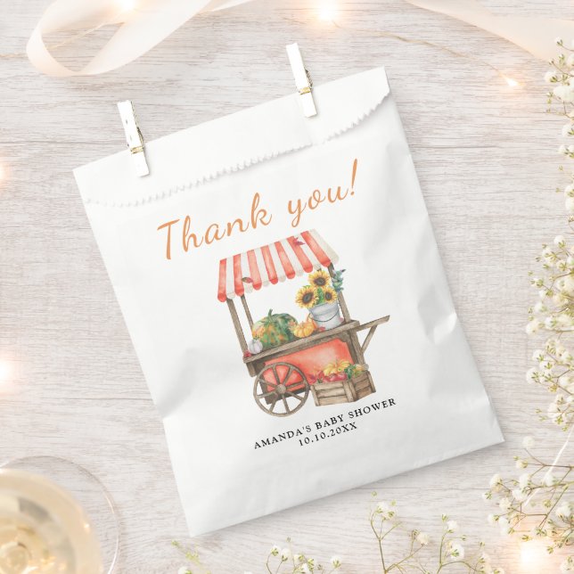 Sachets En Papier Citrouille est en route Baby shower Merci (Coupé)