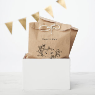 Sachets En Papier Citrouille Vines Monogramme Mariage