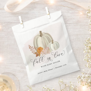 Sachets En Papier Citrouilles blancs tomber dans l'amour Baby shower