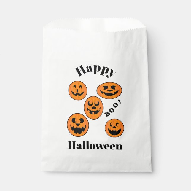 Sachets En Papier Citrouilles d'Halloween (Devant)