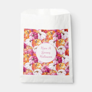 Sachets En Papier Citrouilles groovy rose orange Halloween