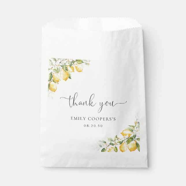 Sachets En Papier Citrus citron Baby shower Favoriser Sac (Devant)