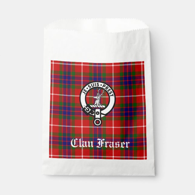 Sachets En Papier Clan Fraser Crest Badge et Tartan personnalisable (Devant)