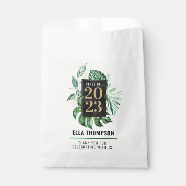 Sachets En Papier Classe de feuilles tropicales de 2021 | MERCI (Devant)
