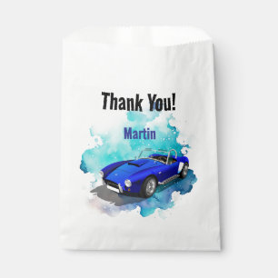 Sachets En Papier Classic Retro Blue Sports Voiture Anniversaire Ave