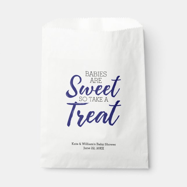 Sachets En Papier Classique Bébés Bleus Sweet Boy Baby shower (Devant)