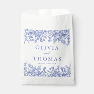 Sachets En Papier Classique Elegant Victorien Bleu Floral Mariage
