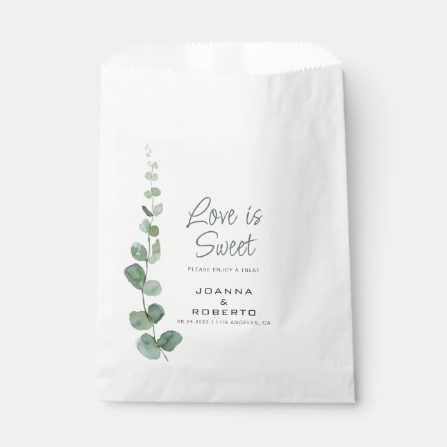 Sachets En Papier Classique Eucalyptus L'amour est Mariage doux (Devant)