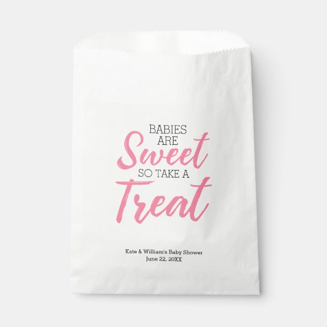 Sachets En Papier Classique Pink Baby Sweet Girl Baby shower Party (Devant)