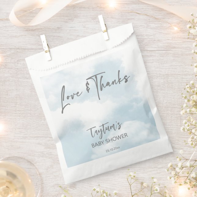 Sachets En Papier Cloud baby shower pastel nuages merci pour (Coupé)