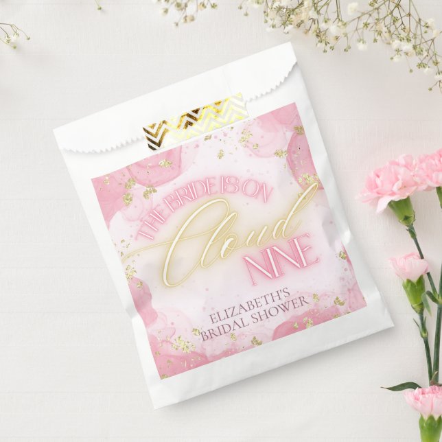Sachets En Papier Cloud Neuf 9 brillant rose or Parties scintillant  (Scellé)