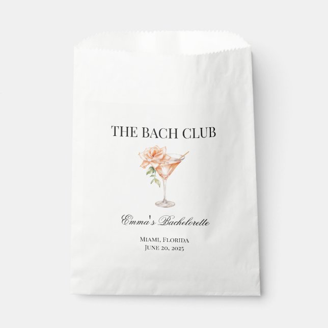 Sachets En Papier Club Social Personnalisé Blush Cocktail Bridesmaid (Devant)