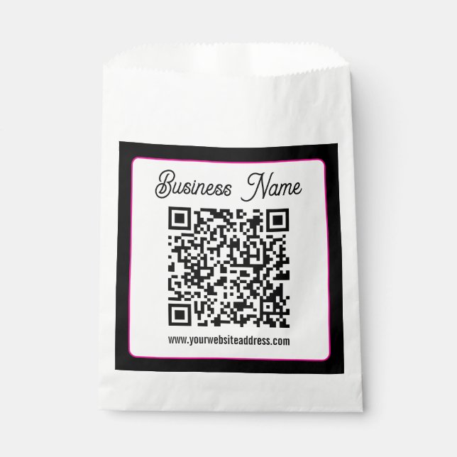 Sachets En Papier Code QR avec écriture cursive de script (Devant)