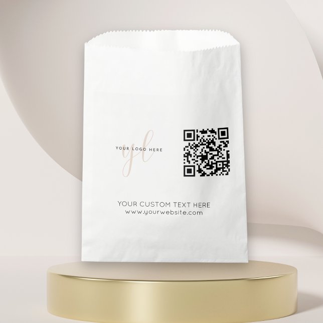 Sachets En Papier Code QR de logo d'entreprise simple pour le market (Créateur téléchargé)