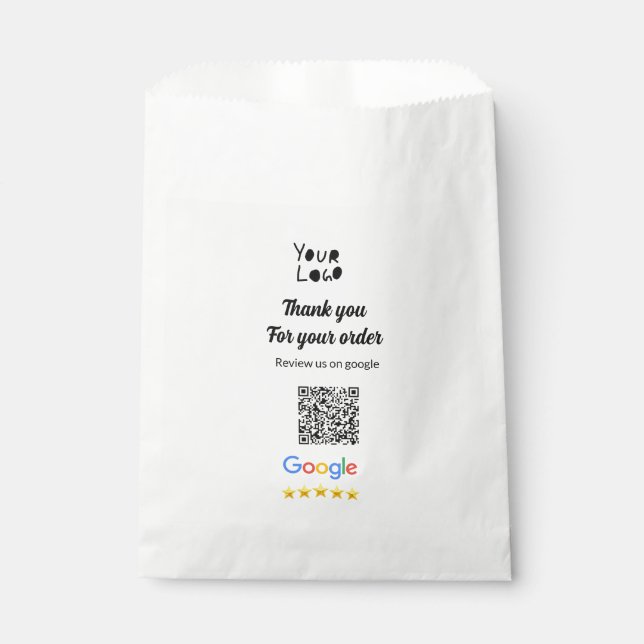 Sachets En Papier Code QR minimal simple ajouter un logo nom de code (Devant)
