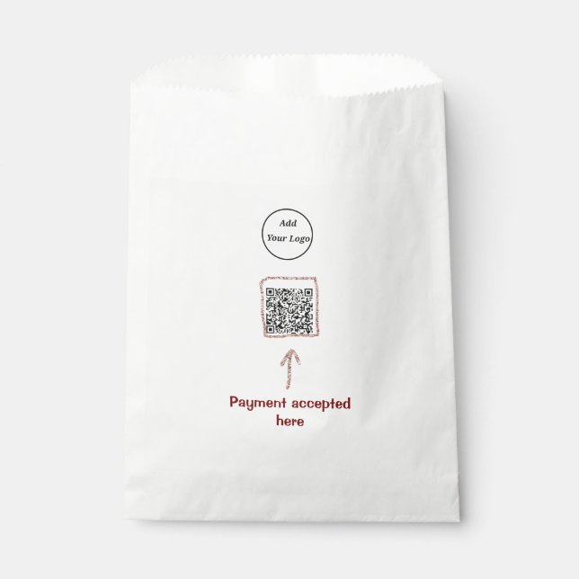 Sachets En Papier Code QR minimal simple ajouter un logo nom du code (Devant)