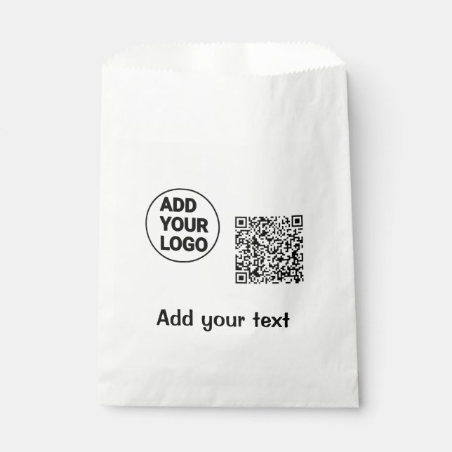 Sachets En Papier Code QR minimal simple ajouter un logo nom du code (Devant)