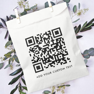 Sachets En Papier Code QR Minimaliste Propre Simple Blanc Texte Pers