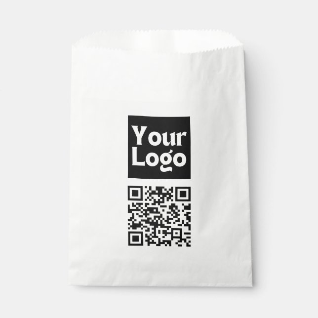 Sachets En Papier Code QR modifiable & Votre logo ou image d'entrepr (Devant)