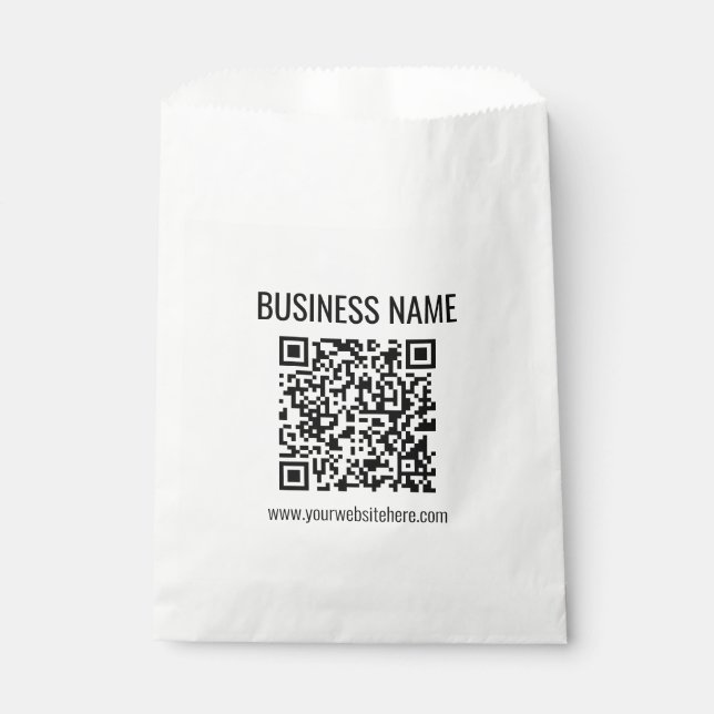Sachets En Papier Code QR personnalisable & Nom de l'entreprise (Devant)