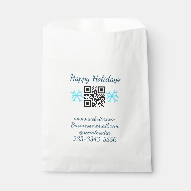 Sachets En Papier code QR personnalisé simple ajoutez votre nom text (Devant)