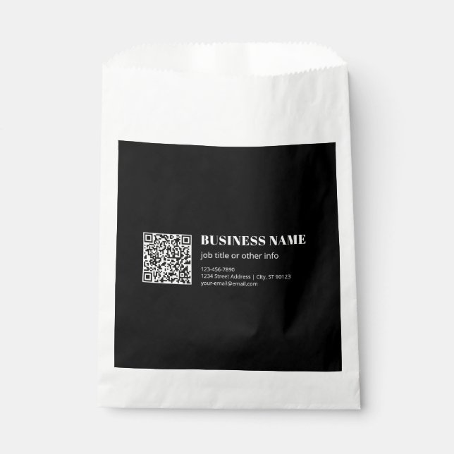 Sachets En Papier Code QR personnalisé & Texte rétro-moderne modifia (Devant)