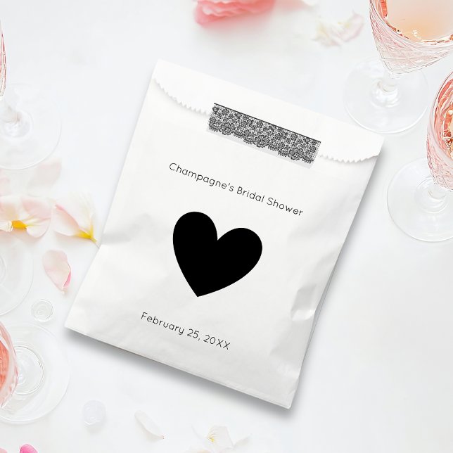 Sachets En Papier Coeur de Fête des mariées de script moderne (Créateur téléchargé)