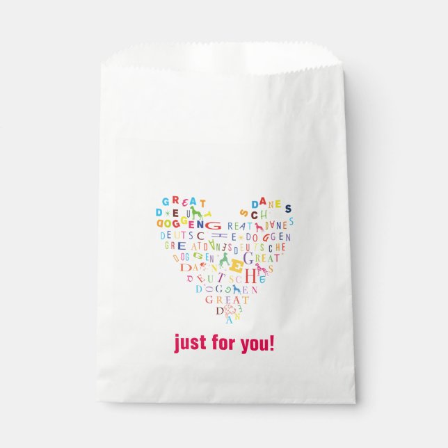 Sachets En Papier Coeur doux Great Dane (Devant)