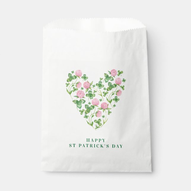 Sachets En Papier Coeur du trèfle | Saint Patrick's Day (Devant)