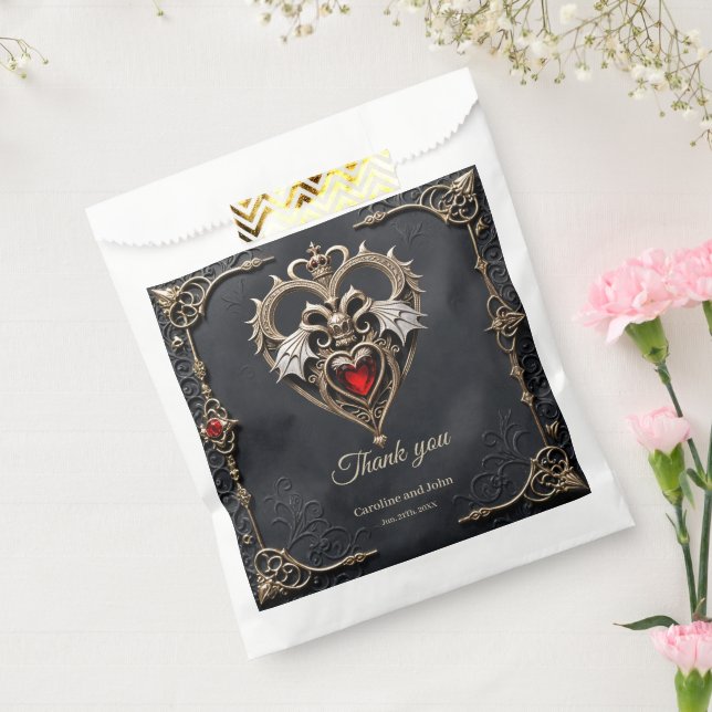 Sachets En Papier Coeur gothique étonnant (Scellé)