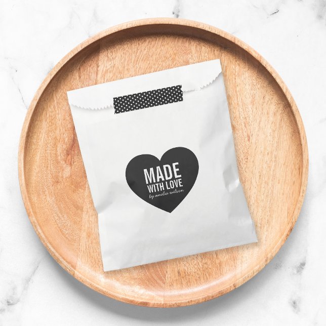 Sachets En Papier Coeur gras stylish Fabriqué avec amour (Créateur téléchargé)