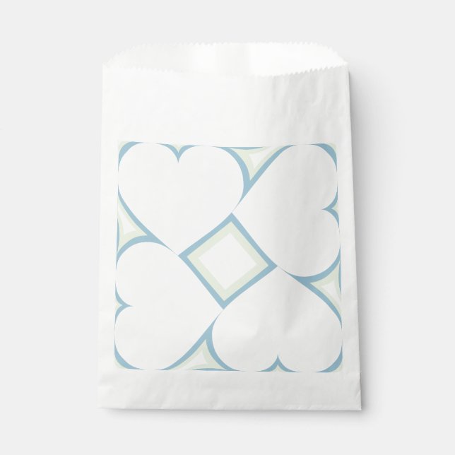 Sachets En Papier Coeurs blancs Motif avec bleu (Devant)