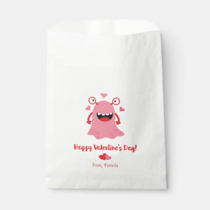 Sachets En Papier Coeurs de monstre rose Heureuse Sainte-Valentin
